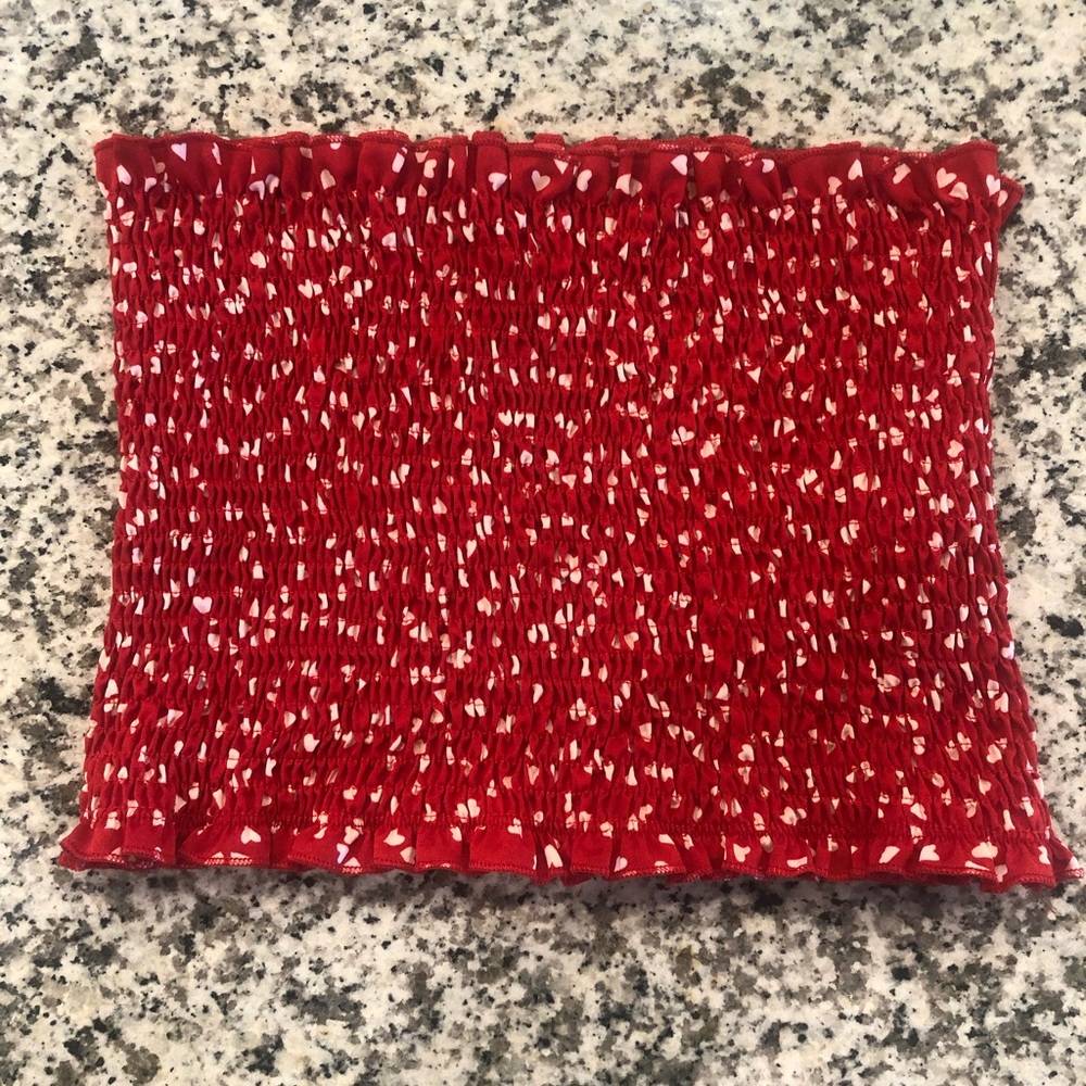 Red heart crop top